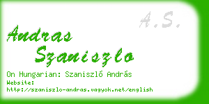 andras szaniszlo business card